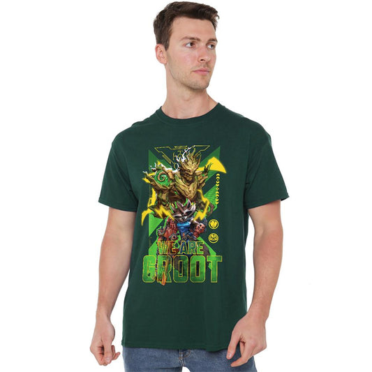 Bottle Green - Front - Marvel Rivals Unisex Adult Guardians We Are Groot T-Shirt