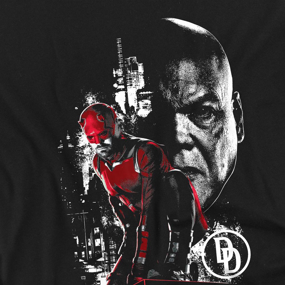 Black - Side - Daredevil Unisex Adult Born Again Kingpin Faces T-Shirt