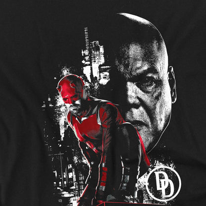 Black - Side - Daredevil Unisex Adult Born Again Kingpin Faces T-Shirt