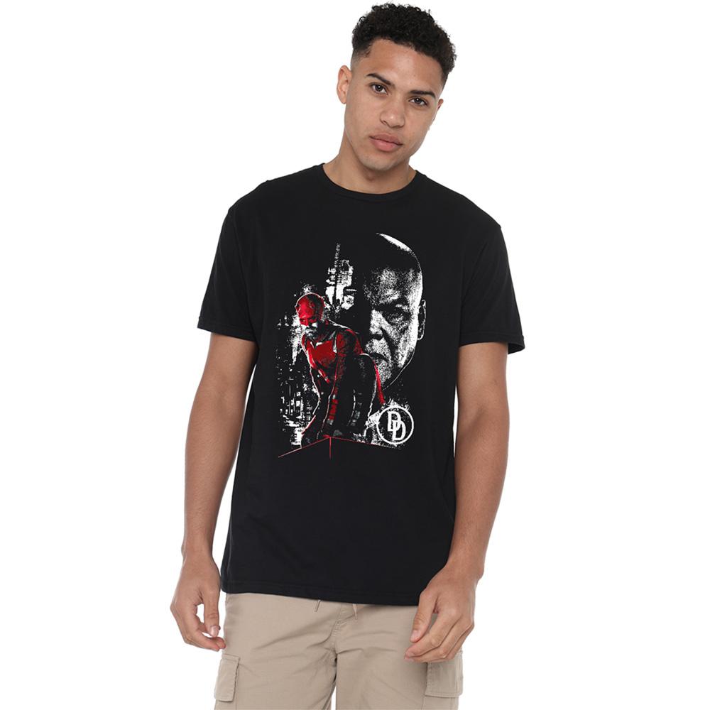 Black - Lifestyle - Daredevil Unisex Adult Born Again Kingpin Faces T-Shirt