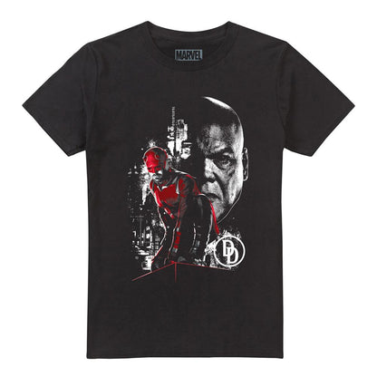 Black - Front - Daredevil Unisex Adult Born Again Kingpin Faces T-Shirt