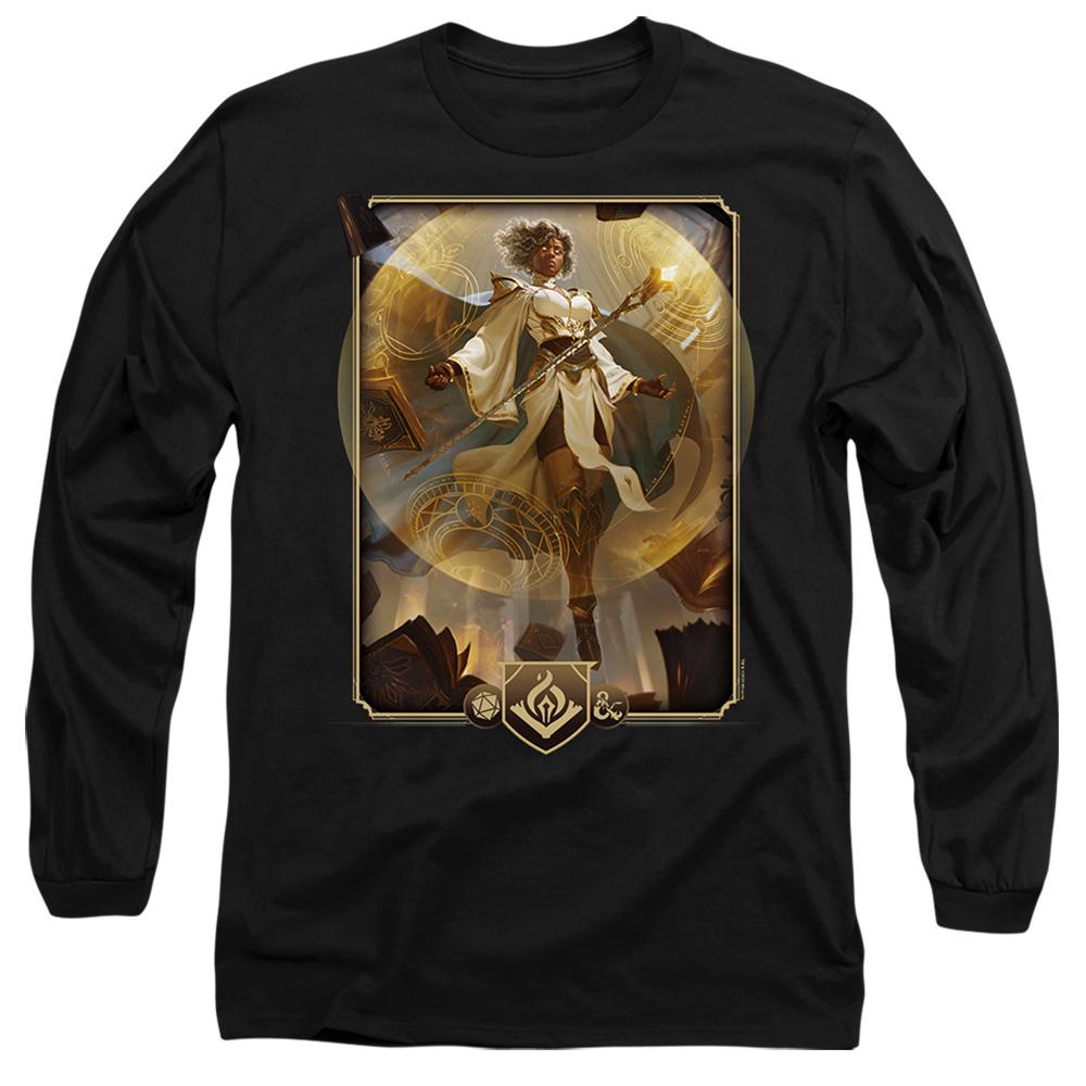 Black - Front - Dungeons & Dragons Mens 2024 Wizard Key Art Long-Sleeved T-Shirt