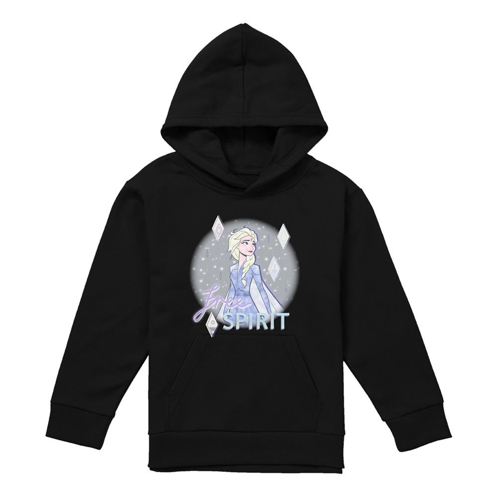 Black - Front - Frozen Childrens-Kids Believe In Yourself Elsa Pullover Hoodie