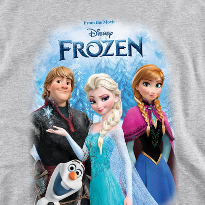 Athletic Heather - Back - Frozen Childrens-Kids Elsa Anna Kristoff Olaf Poster Heather Pullover Hoodie