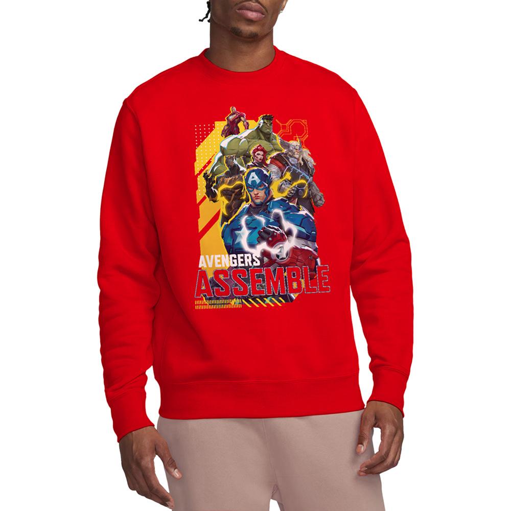 Red - Front - Marvel Rivals Unisex Adult Assemble Group Sweatshirt