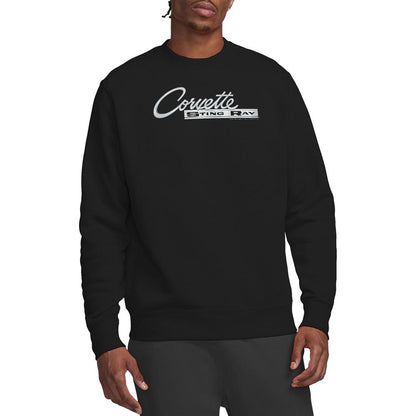 Black - Back - Chevrolet Unisex Adult Stingray Logo Sweatshirt