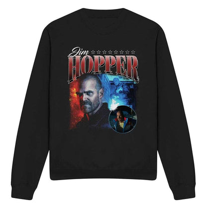 Black - Front - Stranger Things 4 Unisex Adult Jim Hopper Homage Sweatshirt