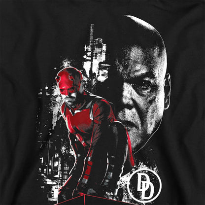 Black - Back - Daredevil Unisex Adult Born Again The Devil Kingpin Faces Sweatshirt