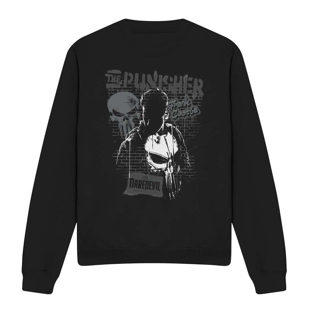 Black - Lifestyle - Daredevil Unisex Adult Born Again Punisher Graffiti Sweatshirt