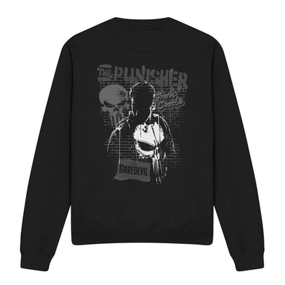 Black - Lifestyle - Daredevil Unisex Adult Born Again Punisher Graffiti Sweatshirt