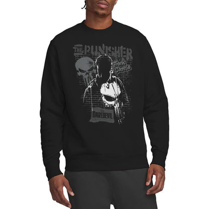 Black - Front - Daredevil Unisex Adult Born Again Punisher Graffiti Sweatshirt
