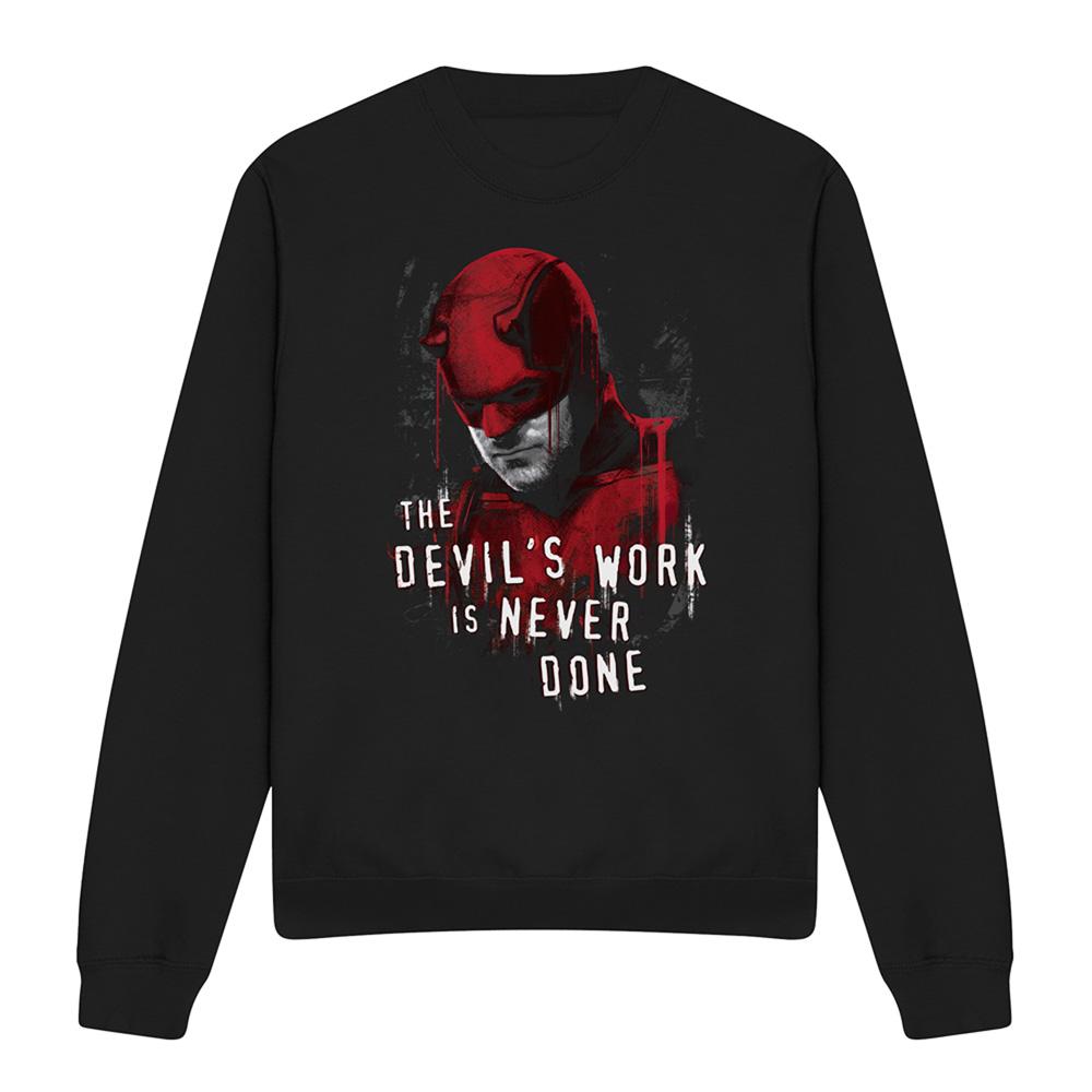 Black - Lifestyle - Daredevil Unisex Adult Born Again The Devil´s Work Is Never Done Sweatshirt