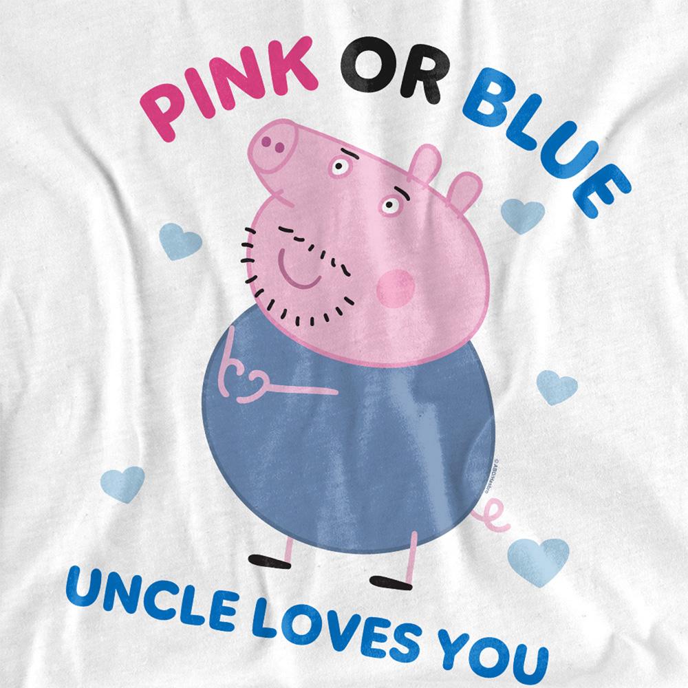 White - Back - Peppa Pig Womens-Ladies Pink Or Blue Uncle Pig Loves You T-Shirt