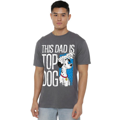 Light Graphite - Front - 101 Dalmatians Unisex Adult This Dad Is Top Dog T-Shirt