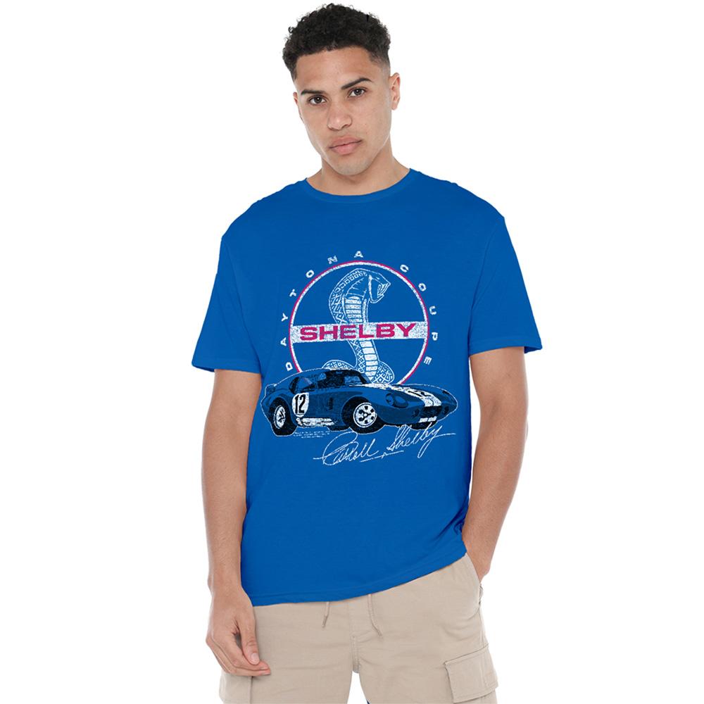Royal Blue - Side - Carroll Shelby Unisex Adult Daytona Coupe Logo T-Shirt