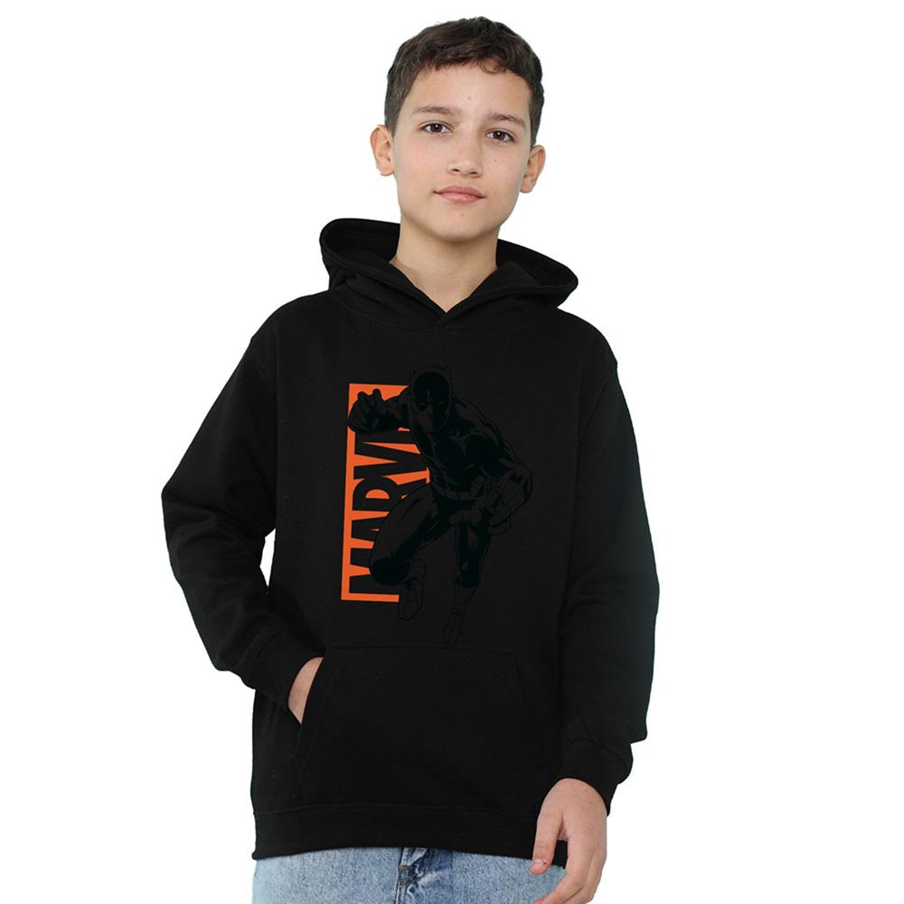 Navy - Front - Black Panther Childrens-Kids Jump Pull Over Hoodie