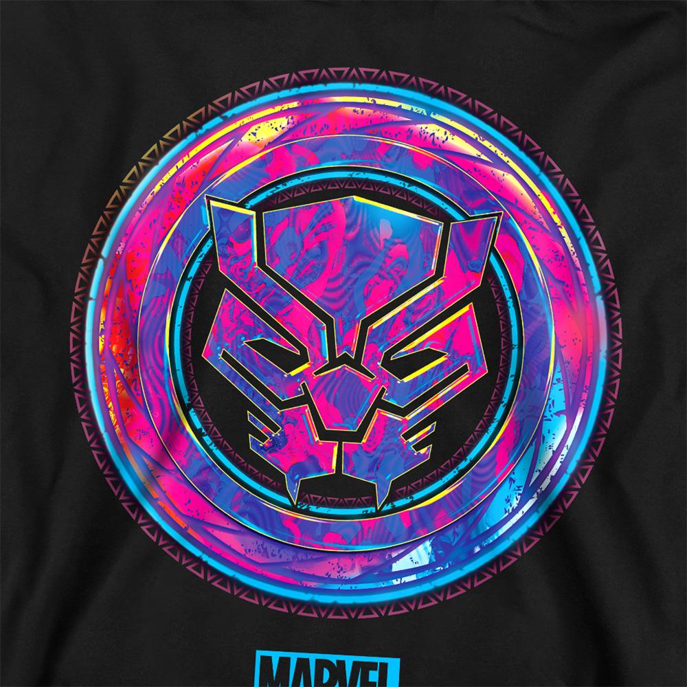 Black - Back - Black Panther Childrens-Kids Cyber Pull Over Hoodie
