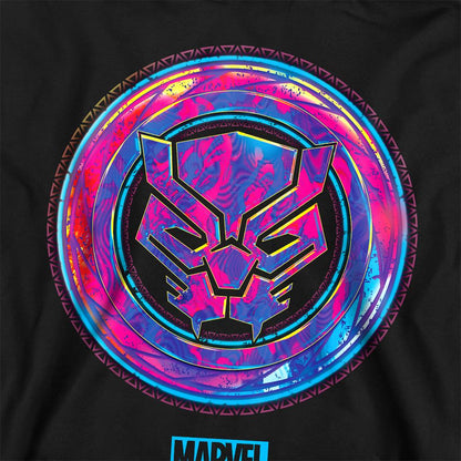 Black - Back - Black Panther Childrens-Kids Cyber Pull Over Hoodie