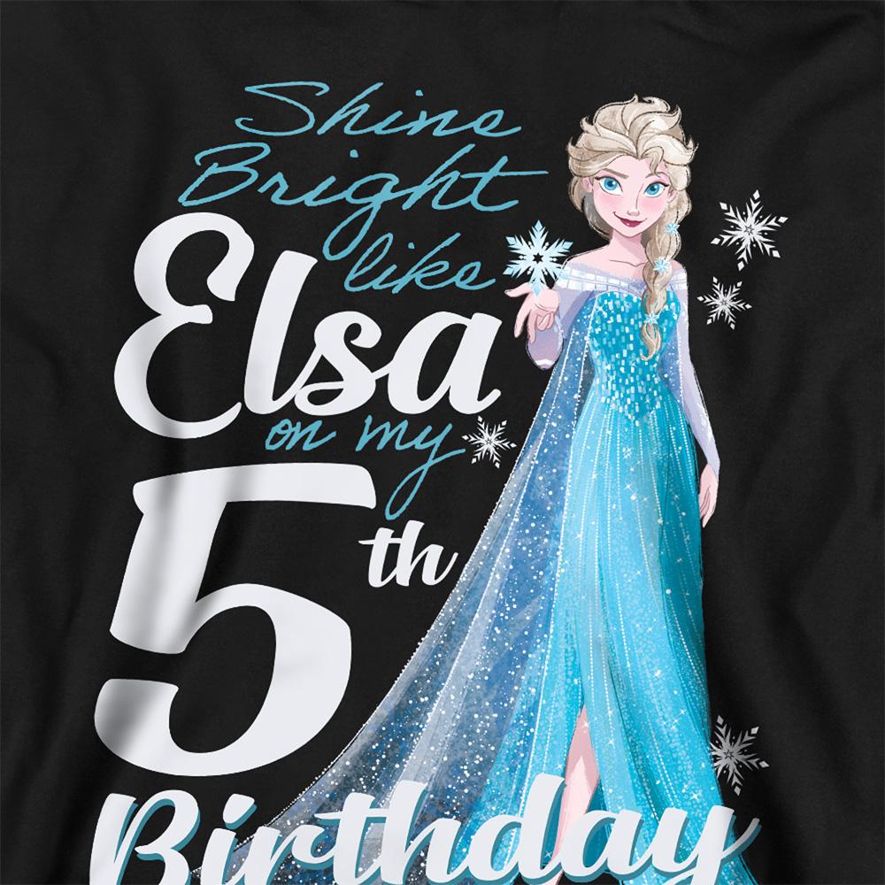 Navy - Back - Frozen Childrens-Kids Bright Like Elsa 5th Birthday Pullover Hoodie
