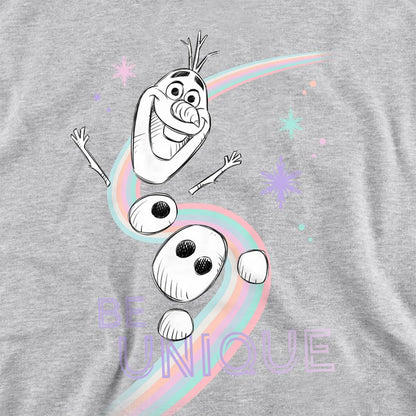 Athletic Heather - Back - Frozen Childrens-Kids Be Unique Olaf Rainbow Heather Pullover Hoodie