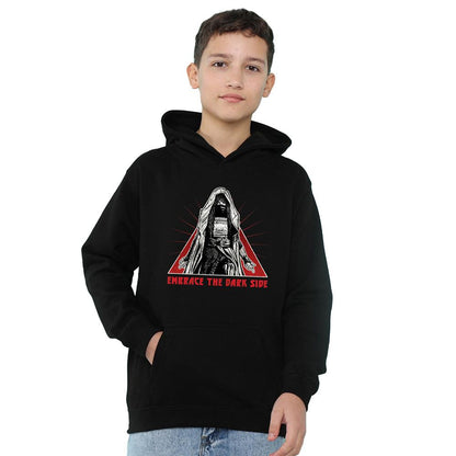 Navy - Front - Star Wars: The Acolyte Childrens-Kids Embrace The Dark Side Of The Force Hoodie