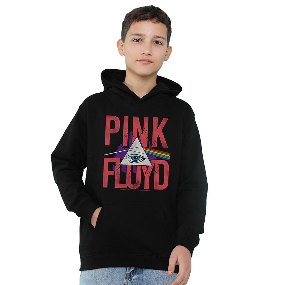 Black - Front - Pink Floyd Childrens-Kids Allseeing Prism Pull Over Hoodie