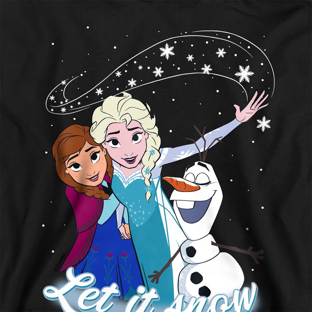 Athletic Heather - Back - Frozen Childrens-Kids Let It Snow Elsa Anna Olaf Heather Pullover Hoodie