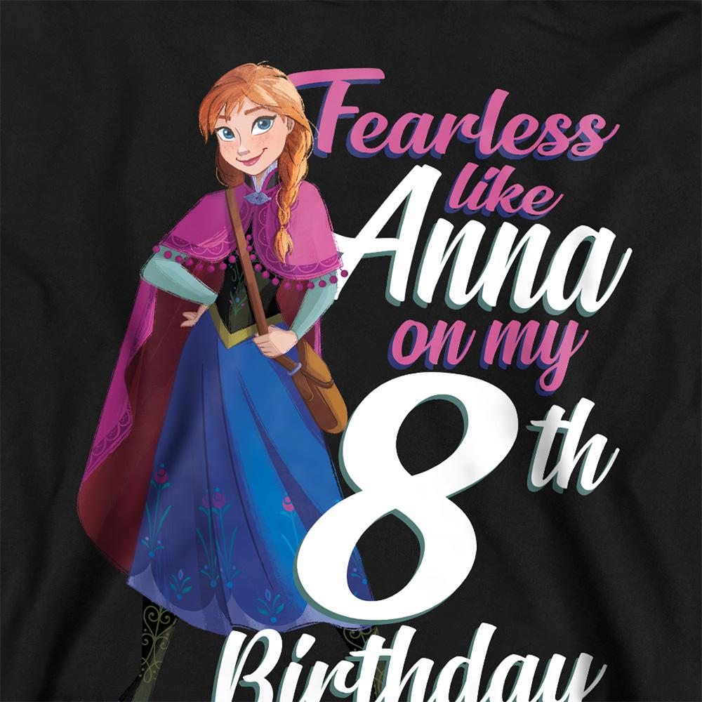 Navy - Back - Frozen Childrens-Kids Fearless Like Anna 8th Birthday Pullover Hoodie
