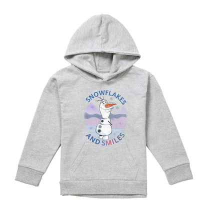Athletic Heather - Front - Frozen Childrens-Kids Snowflakes And Smiles Olaf Heather Pullover Hoodie