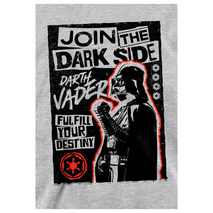 Athletic Heather - Side - Star Wars Childrens-Kids Join The Dark Side Poster Heather Hoodie