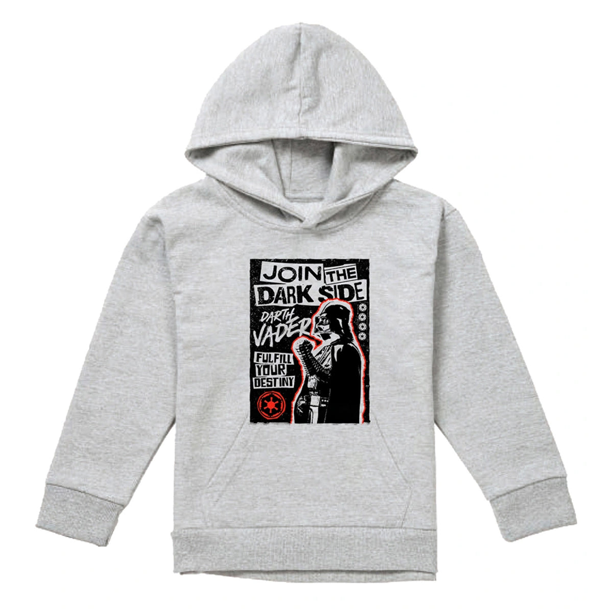 Athletic Heather - Front - Star Wars Childrens-Kids Join The Dark Side Poster Heather Hoodie
