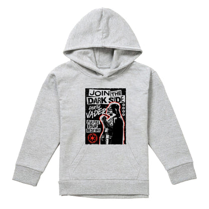 Athletic Heather - Front - Star Wars Childrens-Kids Join The Dark Side Poster Heather Hoodie