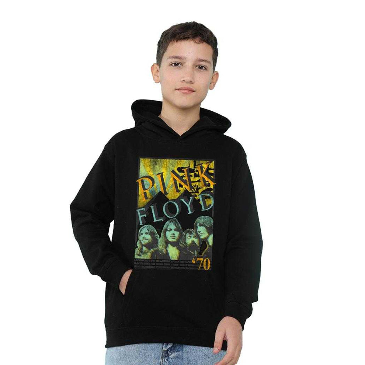 Black - Lifestyle - Pink Floyd Childrens-Kids World Tour 1970 Pull Over Hoodie