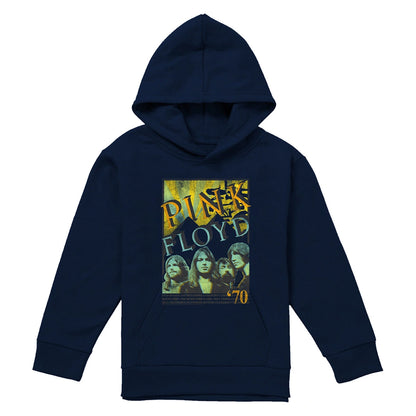 Navy - Front - Pink Floyd Childrens-Kids World Tour 1970 Pull Over Hoodie