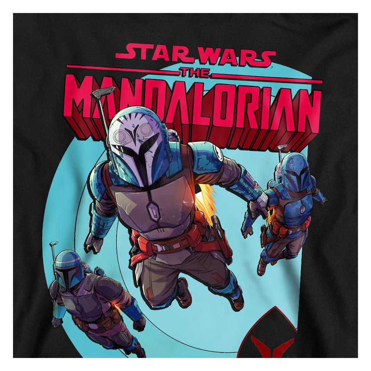 Black - Side - Star Wars The Mandalorian Childrens-Kids Attack Hoodie