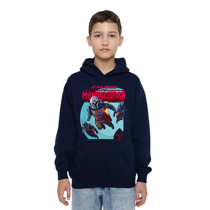 Navy - Lifestyle - Star Wars The Mandalorian Childrens-Kids Attack Hoodie