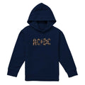 Navy - Front - AC-DC Childrens-Kids Leopard Print Pull Over Hoodie