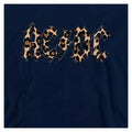 Navy - Side - AC-DC Childrens-Kids Leopard Print Pull Over Hoodie