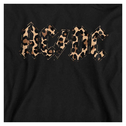 Black - Side - AC-DC Childrens-Kids Leopard Print Pull Over Hoodie