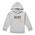 Athletic Heather - Front - AC-DC Childrens-Kids Leopard Print Pull Over Hoodie
