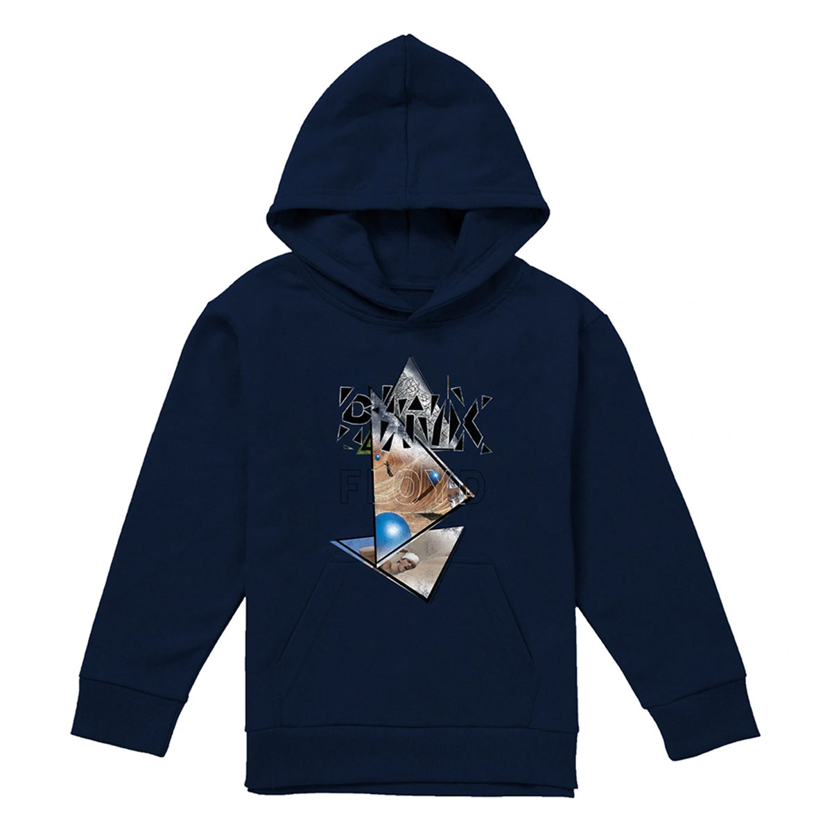 Navy - Front - Pink Floyd Childrens-Kids Triangle Frames Pull Over Hoodie