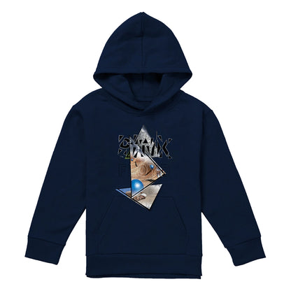 Navy - Front - Pink Floyd Childrens-Kids Triangle Frames Pull Over Hoodie