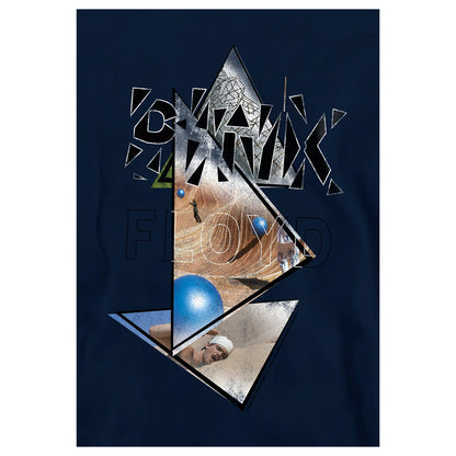 Navy - Side - Pink Floyd Childrens-Kids Triangle Frames Pull Over Hoodie