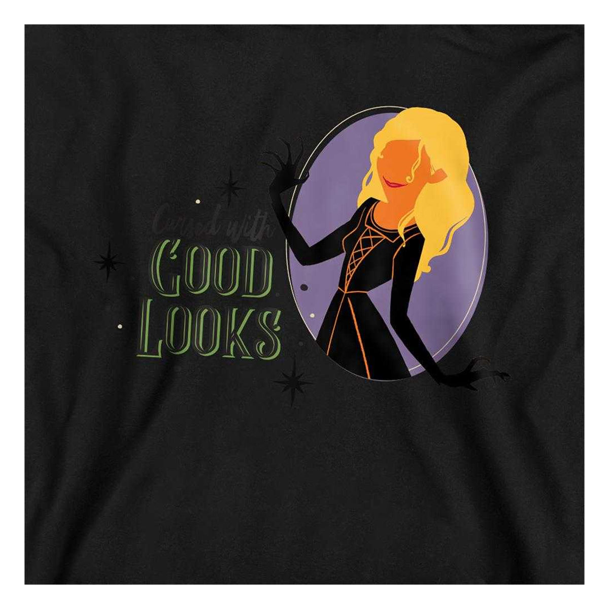 Black - Side - Hocus Pocus Childrens-Kids Sarah Is Cursed With Good Looks Hoodie