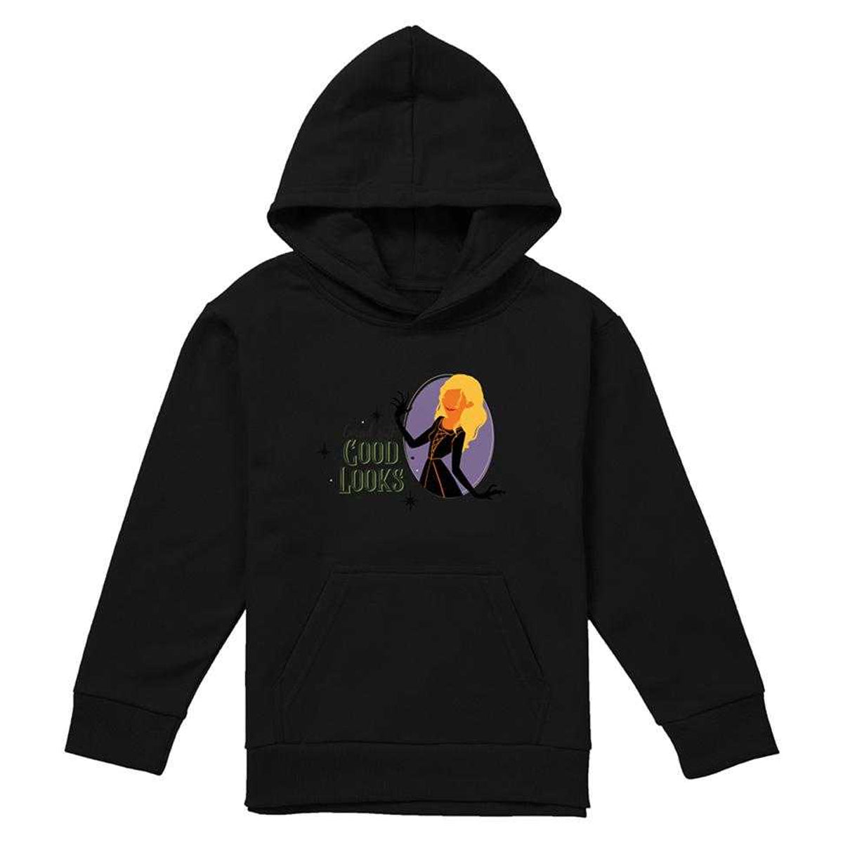 Black - Front - Hocus Pocus Childrens-Kids Sarah Is Cursed With Good Looks Hoodie