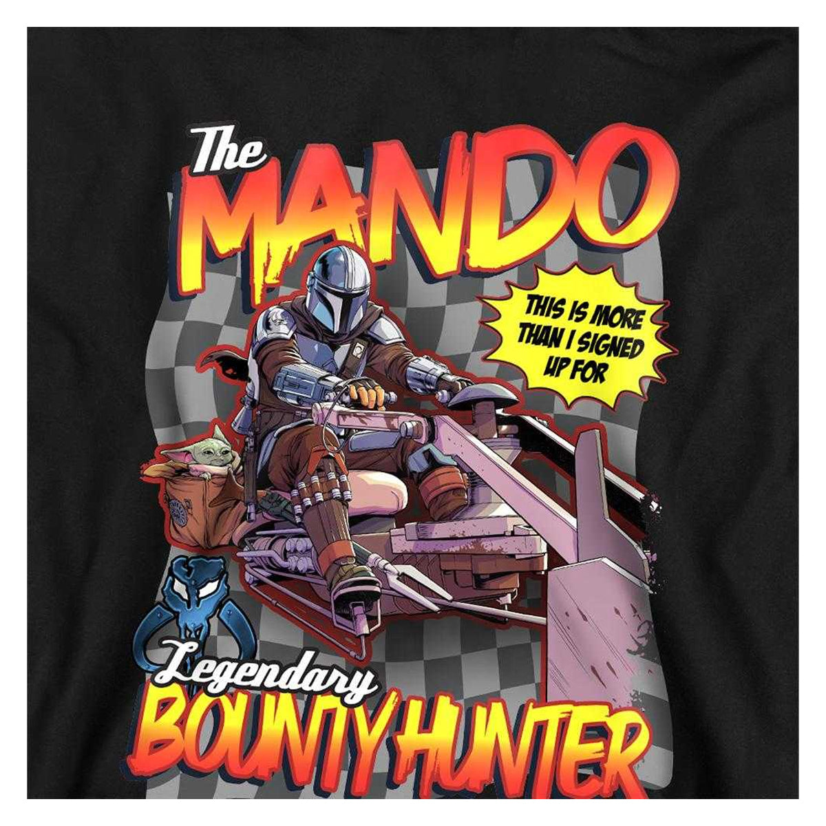 Black - Side - Star Wars The Mandalorian Childrens-Kids Bounty Hunter Speed Bike Hoodie
