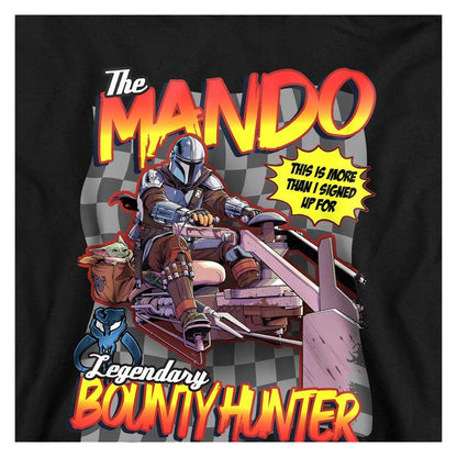 Black - Side - Star Wars The Mandalorian Childrens-Kids Bounty Hunter Speed Bike Hoodie