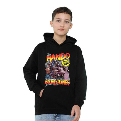 Black - Lifestyle - Star Wars The Mandalorian Childrens-Kids Bounty Hunter Speed Bike Hoodie
