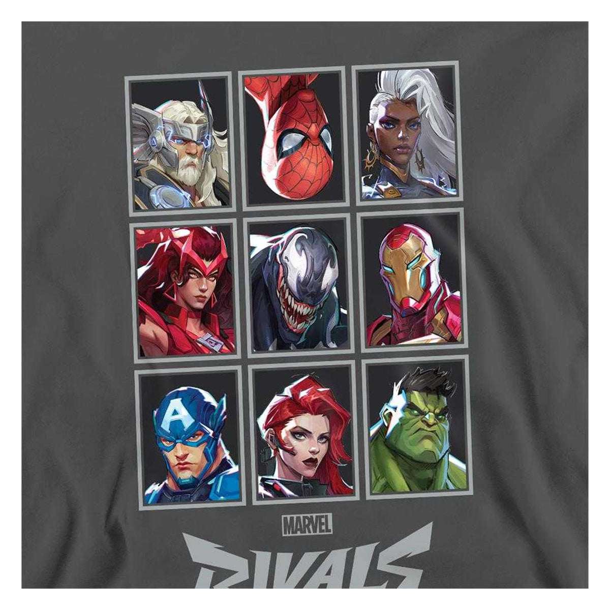 Dark Heather - Side - Marvel Rivals Unisex Adult Character Grid Sweatshirt