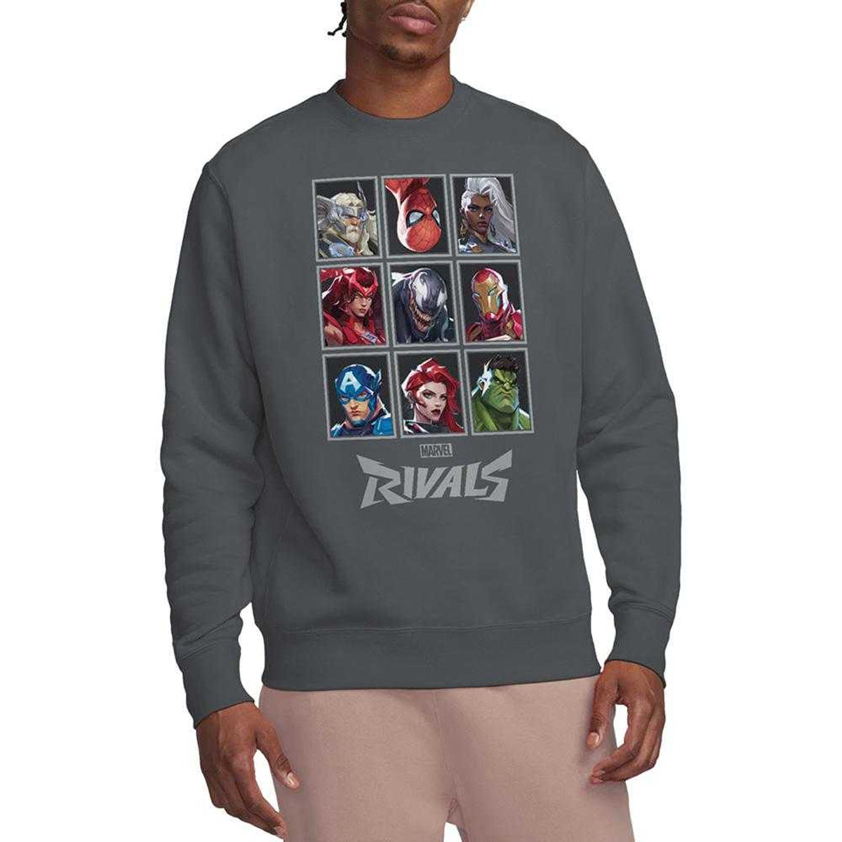 Dark Heather - Lifestyle - Marvel Rivals Unisex Adult Character Grid Sweatshirt